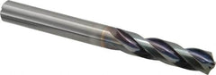 OSG - 1/2" 140° Spiral Flute Solid Carbide Screw Machine Drill Bit - WD1 Finish, Right Hand Cut, 64mm Flute Length, 128mm OAL, Split Point, Straight Shank, Through Coolant - Caliber Tooling