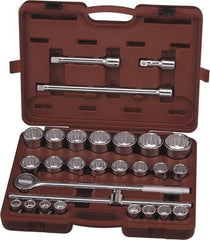 Paramount - 28 Piece 3/4" Drive Chrome Finish Socket Set - 12 Points, 3/4" to 1-11/16" Range, Inch Measurement Standard - Caliber Tooling