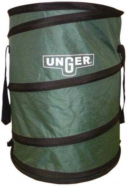 Unger - 40 Gal Green Round Trash Can - Canvas with Plastic Bottom, 27" High - Caliber Tooling