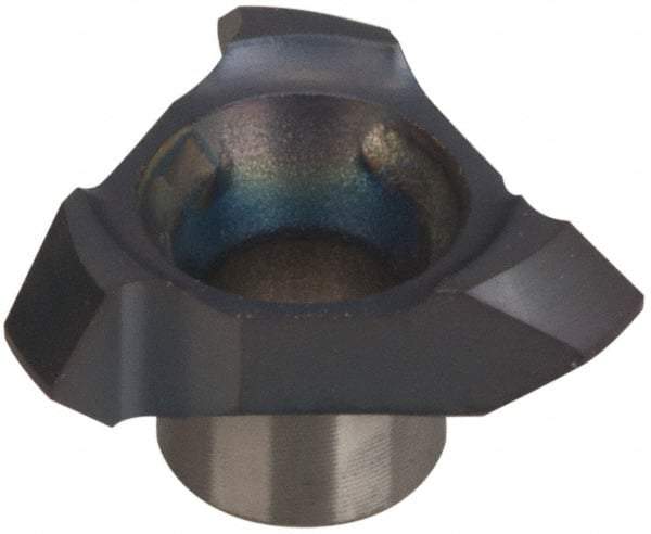 Carmex - C18 C90 Grade MT7, 0.7" Cutting Width Carbide Chamfering & Grooving Insert - 0.043" Max Depth of Cut, Right Hand, 0.004" Corner Radius, TiAlN Finish - Caliber Tooling