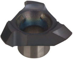 Carmex - C18 C90 Grade MT7, 0.7" Cutting Width Carbide Chamfering & Grooving Insert - 0.043" Max Depth of Cut, Right Hand, 0.004" Corner Radius, TiAlN Finish - Caliber Tooling