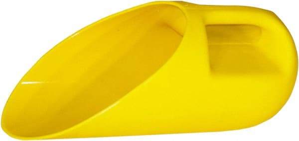 Trynex - 80 oz Yellow Plastic Round Bottom Scoop - 7" Wide x 7" Deep Bowl, 5" Handle Length, 14-1/2" OAL - Caliber Tooling