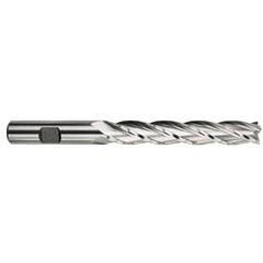 9/32 Dia. x 3-3/4 Overall Length 4-Flute Square End High Speed Steel SE End Mill-Round Shank-Center Cutting -TiN - Caliber Tooling