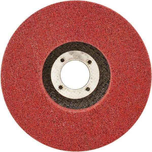 Brite Star - 4-1/2" Diam, 1-1/2" Face Width, 7/8" Center Hole, Super Fine Grade, Aluminum Oxide Deburring Wheel - Unitized, Soft Grade, 11,000 RPM - Caliber Tooling