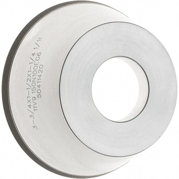 Tru-Maxx - 95mm Diam, 1-1/4" Hole Size, 1" Overall Thickness, 150 Grit, Type 11V9, Tool & Cutter Grinding Wheel - Very Fine Grade, CBN - Caliber Tooling