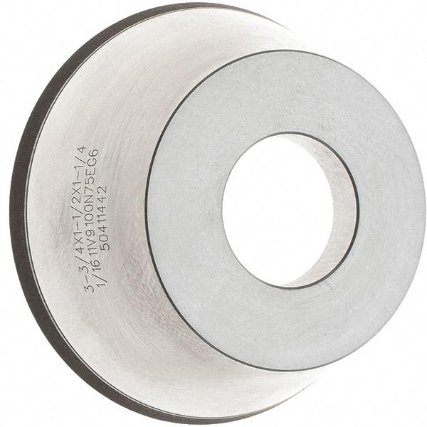 Tru-Maxx - 95mm Diam, 1-1/4" Hole Size, 1" Overall Thickness, 100 Grit, Type 11V9, Tool & Cutter Grinding Wheel - Fine Grade, CBN - Caliber Tooling