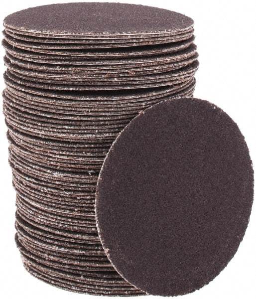 Tru-Maxx - 2" Diam, 240 Grit Aluminum Oxide Adhesive PSA Disc - Very Fine Grade, X Weighted Cloth Backing, For Right Angle/Vertical Shaft Portable Grinders - Caliber Tooling