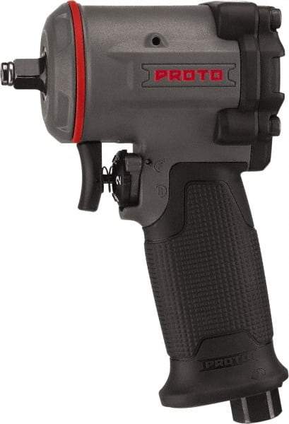 Proto - 3/8" Drive, 6,000 RPM, 445 Ft/Lb Torque Impact Wrench - Pistol Grip Handle, 1,260 IPM, 3 CFM, 90 psi, 1/4" NPT Inlet - Caliber Tooling