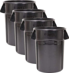 Rubbermaid - 44 Gal Gray Round (4) 44 Gal Brute Utility Containers - Polyethylene, 31-1/2" High - Caliber Tooling