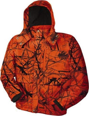 DeWALT - Size 3XL Heated & Cold Weather Jacket - Camo Blaze, Polyester, Zipper Closure - Caliber Tooling