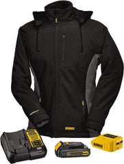 DeWALT - Size 3XL Heated & Cold Weather Jacket - Black, Polyester, Zipper Closure, 46" Chest - Caliber Tooling