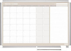 MasterVision - 24" High x 36" Wide Painted Metal Magnetic Dry Erase Calendar - Steel, 42.32" Deep, Includes Mounting Kit - Caliber Tooling