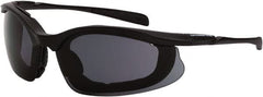 CrossFire - Smoke Lenses, Framed Safety Glasses - Anti-Fog, Matte Black Frame, Size Universal, Wrap Around - Caliber Tooling