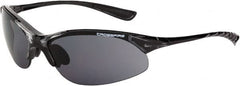 CrossFire - Smoke Lenses, Framed Safety Glasses - Scratch Resistant, Crystal Black Frame, Size Universal, Wrap Around - Caliber Tooling