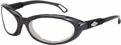 CrossFire - Clear Lenses, Framed Safety Glasses - Anti-Fog, Gray Frame, Size Universal, Wrap Around - Caliber Tooling