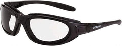 CrossFire - Dark Smoke Lenses, Framed Safety Glasses - Anti-Fog, Black Frame, Size Universal, Wrap Around - Caliber Tooling