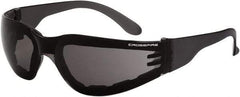 CrossFire - Smoke Lenses, Framed Safety Glasses - Anti-Fog, Black Frame, Size Universal, Wrap Around - Caliber Tooling