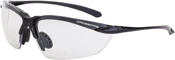 CrossFire - Indoor/Outdoor Lenses, Framed Safety Glasses - Scratch Resistant, Gray Frame, Size Universal, Wrap Around - Caliber Tooling