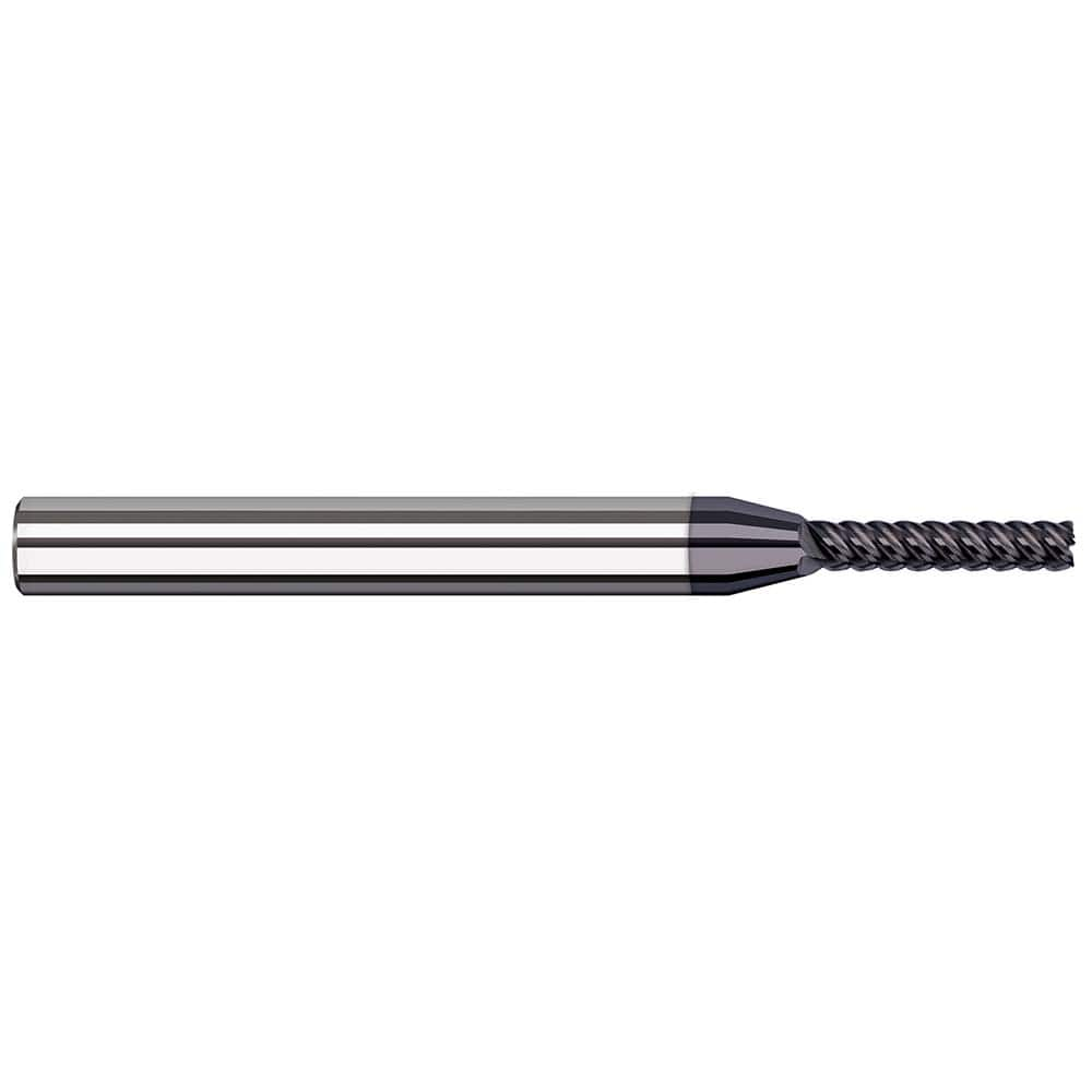 Corner Radius End Mill: 1/4″ Dia, 1-1/4″ LOC, 0.01″ Radius, 7 Flutes, Solid Carbide 4″ OAL, 1/4″ Shank Dia, 41 ° Helix, AlTiN Nano Coated, Corner Radius End