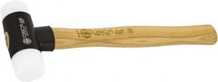 Osca - 13 oz Head 2" Face Diam Aluminum Soft Face Dead Blow Hammer with Tips - 12-39/64" OAL, Hickory Handle - Caliber Tooling