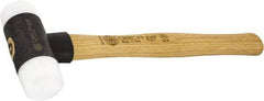 Osca - 17 oz Head 1-1/2" Face Diam Iron Soft Face Dead Blow Hammer with Tips - 12-39/64" OAL, Hickory Handle - Caliber Tooling