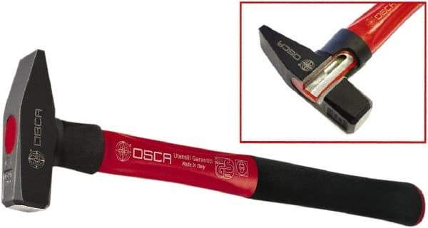 Osca - Machinist's Double Face Hammer - 12" OAL, 12" Long Aluminum Handle with Rubber Grip, 0.89" Face Diam - Caliber Tooling