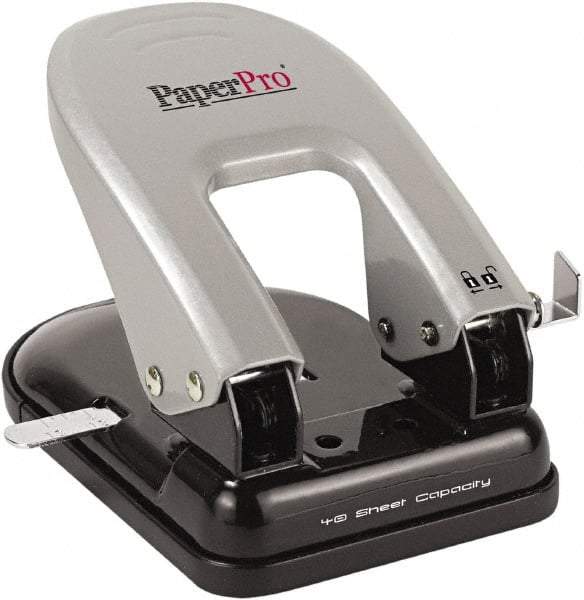 PaperPro - Paper Punches Type: 40 Sheet Manual Two Hole Punch Color: Black/Silver - Caliber Tooling