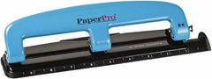 PaperPro - Paper Punches Type: 12 Sheet Manual Three Hole Punch Color: Blue/Black - Caliber Tooling