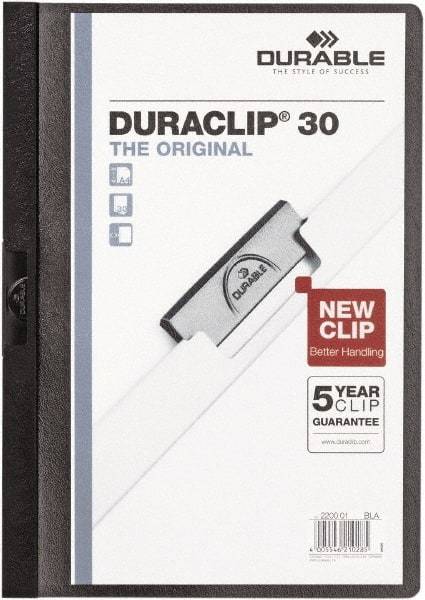 DURABLE - 11" Long x 8" Wide Report Cover - Black - Caliber Tooling