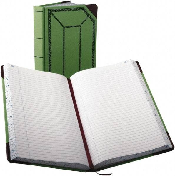 Boorum & Pease - 500 Sheet, 7-5/8 x 12-1/2", Record/Account Book - Green & Red - Caliber Tooling