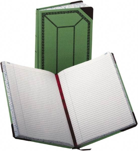 Boorum & Pease - 300 Sheet, 7-5/8 x 12-1/2", Record/Account Book - Green & Red - Caliber Tooling