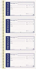 Adams Business Forms - 200 Sheet, 11 x 5-1/4", Call Book - Blue & White - Caliber Tooling