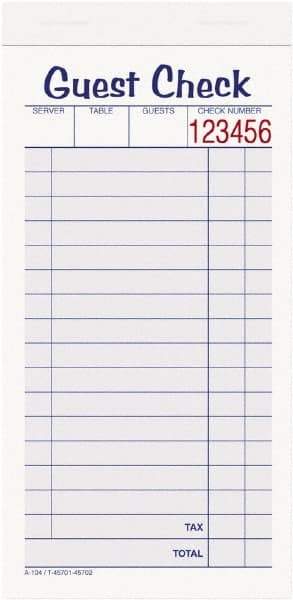 Adams Business Forms - 50 Sheet, 6-7/8 x 3-3/8", Guest Book - White & Canary - Caliber Tooling