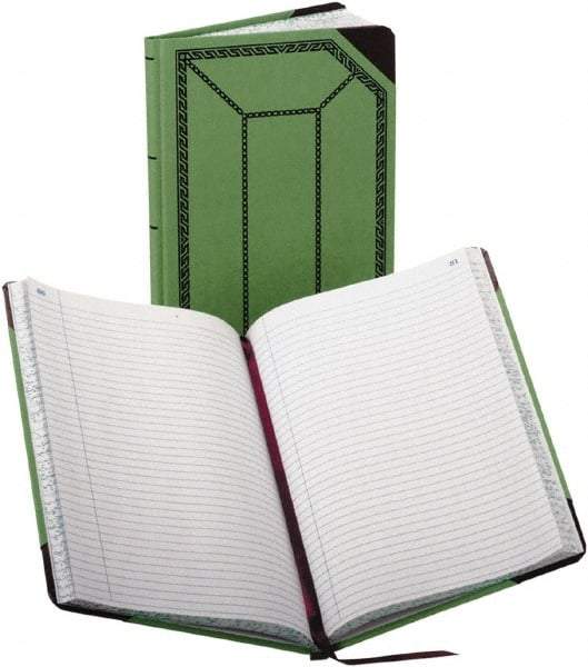 Boorum & Pease - 150 Sheet, 7-5/8 x 12-1/2", Record/Account Book - Green & Red - Caliber Tooling