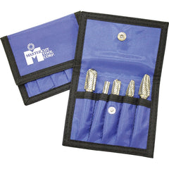 Made in USA - 3 Piece, 1/4" Shank Burr Set - Multiple Head Shapes, Solid Carbide - Caliber Tooling