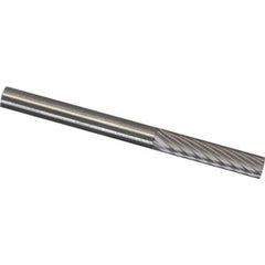 Made in USA - 3/32" Cut Diam, 1/8" Shank Diam, Carbide Chipbreaker Cut Cylinder Burr - Caliber Tooling