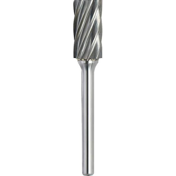 Made in USA - 9.5mm Cut Diam, 0.2362" Shank Diam, Cylinder Head Aluma Cut Burr - Carbide, 19mm LOC, 64mm OAL - Caliber Tooling