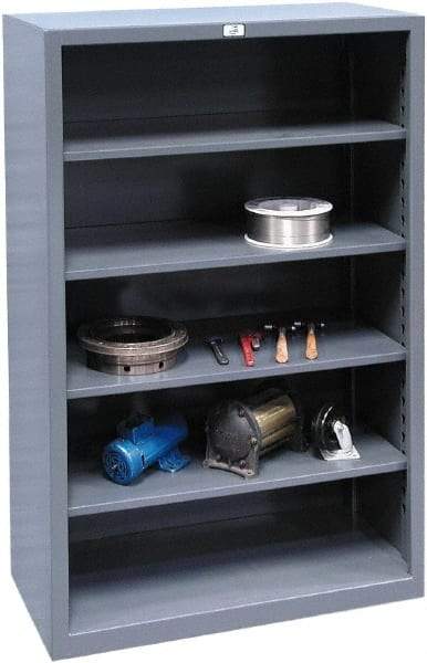 Strong Hold - 4 Shelf, 1,900 Lb. Capacity, Closed Shelving System - 36 Inch Wide x 24 Inch Deep x 72 Inch High, Dark Gray - Caliber Tooling