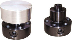 Mitee-Bite - 0.71 to 1.12" Expansion Diam, 4,000 Lb Holding Force, M4 Mounting Screw, M12 Center Screw, Steel ID Expansion Clamps - 1.968" Flange Diam, 3/4" Flange Thickness, 1.55" Mount Hole Diam, 6 Mount Holes, 1.625" Overall Height, 49 Ft/Lb Torque - Caliber Tooling