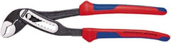 Knipex - 7-1/4" OAL, 1-1/2" Max Capacity, 9 Position Water Pump Tongue & Groove Pliers - V-Jaws, Comfort Grip Handles - Caliber Tooling