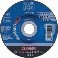 PFERD - Depressed-Center Wheels; Hole Size (Inch): 7/8 ; Connector Type: Arbor ; Wheel Type Number: Type 27 ; Abrasive Material: Ceramic Oxide ; Maximum RPM: 12200.000 ; Grit: 46 - Exact Industrial Supply