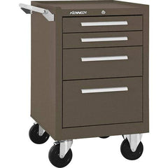 Kennedy - 4 Drawer Steel Tool Roller Cabinet - 20-1/2" Wide x 34" High x 18" Deep, Ball Bearing Drawer Slides, Brown - Caliber Tooling