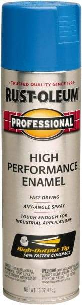 Rust-Oleum - Safety Blue, Gloss, Rust Proof Enamel Spray Paint - 14 Sq Ft per Can, 15 oz Container, Use on Multipurpose - Caliber Tooling