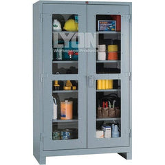 Lyon - 4 Shelf Visible Storage Cabinet - Steel, 48" Wide x 24" Deep x 82" High, Dove Gray - Caliber Tooling