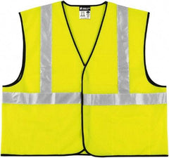 MCR Safety - Size M Flame Resistant/Retardant Lime Solid General Purpose Vest - 24" Chest, ANSI 107-2015, Hook & Loop Closure, 3 Pockets, Polyester - Caliber Tooling