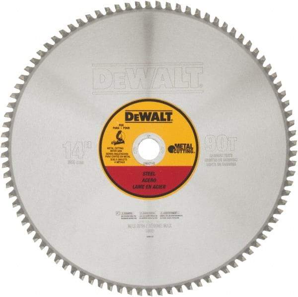 DeWALT - 14" Diam, 1" Arbor Hole Diam, 90 Tooth Wet & Dry Cut Saw Blade - Carbide-Tipped, Standard Round Arbor - Caliber Tooling