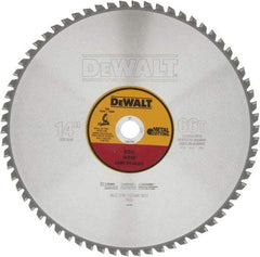 DeWALT - 14" Diam, 1" Arbor Hole Diam, 66 Tooth Wet & Dry Cut Saw Blade - Carbide-Tipped, Standard Round Arbor - Caliber Tooling