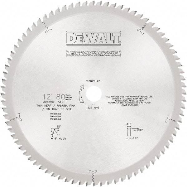 DeWALT - 6-3/4" Diam, 20mm Arbor Hole Diam, 40 Tooth Wet & Dry Cut Saw Blade - Carbide-Tipped, Standard Round Arbor - Caliber Tooling