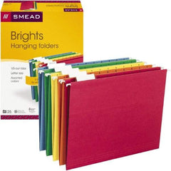 SMEAD - 8-1/2 x 11", Letter Size, Assorted Colors, Hanging File Folder - 11 Point Stock, 1/5 Tab Cut Location - Caliber Tooling