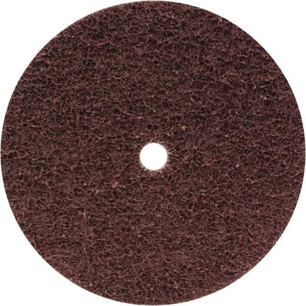 WALTER Surface Technologies - 4-1/2" Medium Grade Aluminum Oxide Deburring Disc - 7/16" Center Hole, Hook & Loop Connection, Maroon, 11,000 Max RPM - Caliber Tooling